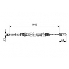 1 987 477 334 BOSCH Трос, стояночная тормозная система