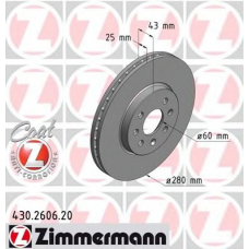 430.2606.20 ZIMMERMANN Тормозной диск