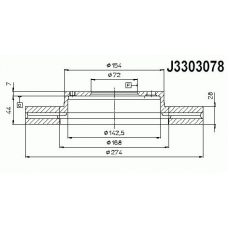 J3303078 NIPPARTS Тормозной диск