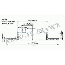 25013z KLAXCAR FRANCE Тормозной диск