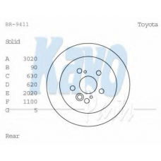 BR-9411 KAVO PARTS Тормозной диск