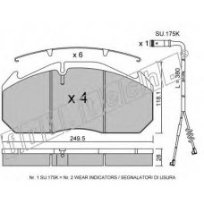 602.2W fri.tech. Комплект тормозных колодок, дисковый тормоз