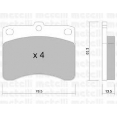 22-0201-0 METELLI Комплект тормозных колодок, дисковый тормоз