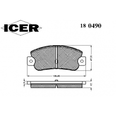 180490 ICER Комплект тормозных колодок, дисковый тормоз