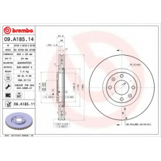 09.A185.11 BREMBO Тормозной диск