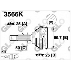 3566K GLO Шарнирный комплект, приводной вал