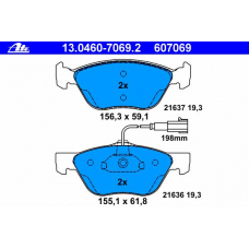 13.0460-7069.2 ATE Комплект тормозных колодок, дисковый тормоз