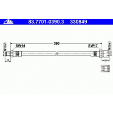 83.7701-0390.3 ATE Тормозной шланг