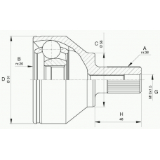 CVJ5623.10 OPEN PARTS Шарнирный комплект, приводной вал