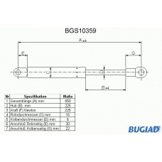 BGS10359 BUGIAD Газовая пружина, капот