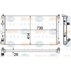 8MK 376 780-671 HELLA Радиатор, охлаждение двигателя