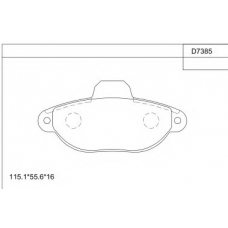 KD7385 ASIMCO Комплект тормозных колодок, дисковый тормоз