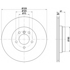 8DD 355 104-571 HELLA PAGID Тормозной диск