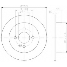 8DD 355 115-261 HELLA Тормозной диск