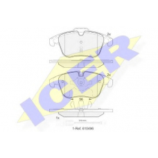 181886-203 ICER Комплект тормозных колодок, дисковый тормоз
