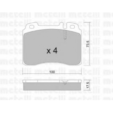 22-0667-0 METELLI Комплект тормозных колодок, дисковый тормоз