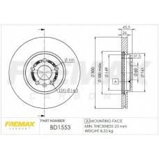 BD-1553 FREMAX Тормозной диск