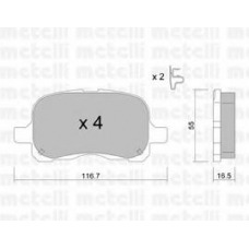22-0442-0 METELLI Комплект тормозных колодок, дисковый тормоз