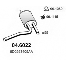 04.6022 ASSO Средний глушитель выхлопных газов