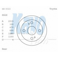 BR-9322 KAVO PARTS Тормозной диск