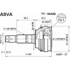 TY-54A48 ASVA Шарнирный комплект, приводной вал