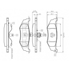 0 986 TB2 707 BOSCH Комплект тормозных колодок, дисковый тормоз