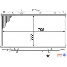 8MK 376 770-651 HELLA Радиатор, охлаждение двигателя