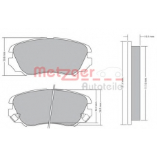 1170291 METZGER Комплект тормозных колодок, дисковый тормоз