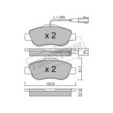 654.2 TRUSTING Комплект тормозных колодок, дисковый тормоз