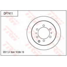 DF7411 TRW Тормозной диск