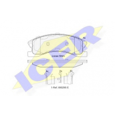 182075 ICER Комплект тормозных колодок, дисковый тормоз
