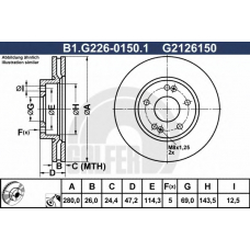 B1.G226-0150.1 GALFER Тормозной диск