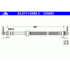 24.5111-0459.3 ATE Тормозной шланг