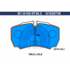 B1.G102-0736.2 GALFER Комплект тормозных колодок, дисковый тормоз
