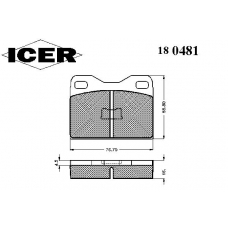 180481 ICER Комплект тормозных колодок, дисковый тормоз