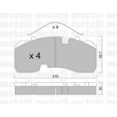 22-0595-0 METELLI Комплект тормозных колодок, дисковый тормоз