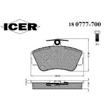 180777-700 ICER Комплект тормозных колодок, дисковый тормоз