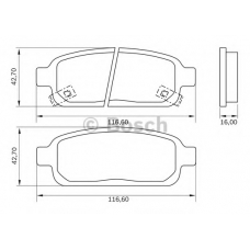 0 986 BB0 960 BOSCH Комплект тормозных колодок, дисковый тормоз