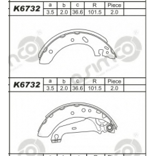 K6732 ASIMCO Комплект тормозных колодок