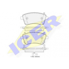 181985 ICER Комплект тормозных колодок, дисковый тормоз