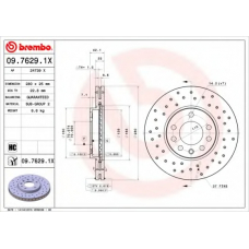 09.7629.1X BREMBO Тормозной диск