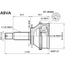 HY-SFA52 ASVA Шарнирный комплект, приводной вал