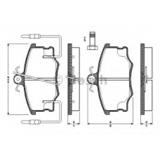 0 986 TB2 524 BOSCH Комплект тормозных колодок, дисковый тормоз