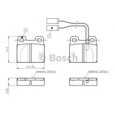 0 986 TB2 468 BOSCH Комплект тормозных колодок, дисковый тормоз