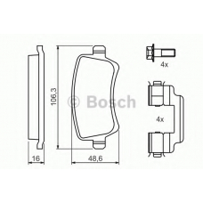 0 986 494 213 BOSCH Комплект тормозных колодок, дисковый тормоз