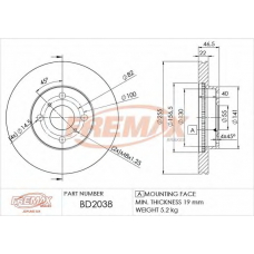 BD-2038 FREMAX Тормозной диск