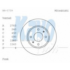 BR-5739 KAVO PARTS Тормозной диск