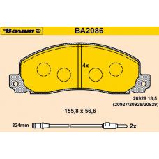 BA2086 BARUM Комплект тормозных колодок, дисковый тормоз