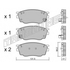 491.0 TRUSTING Комплект тормозных колодок, дисковый тормоз