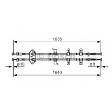 1 987 482 054 BOSCH Трос, стояночная тормозная система